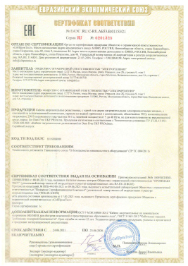 Сертификат резистивные секции